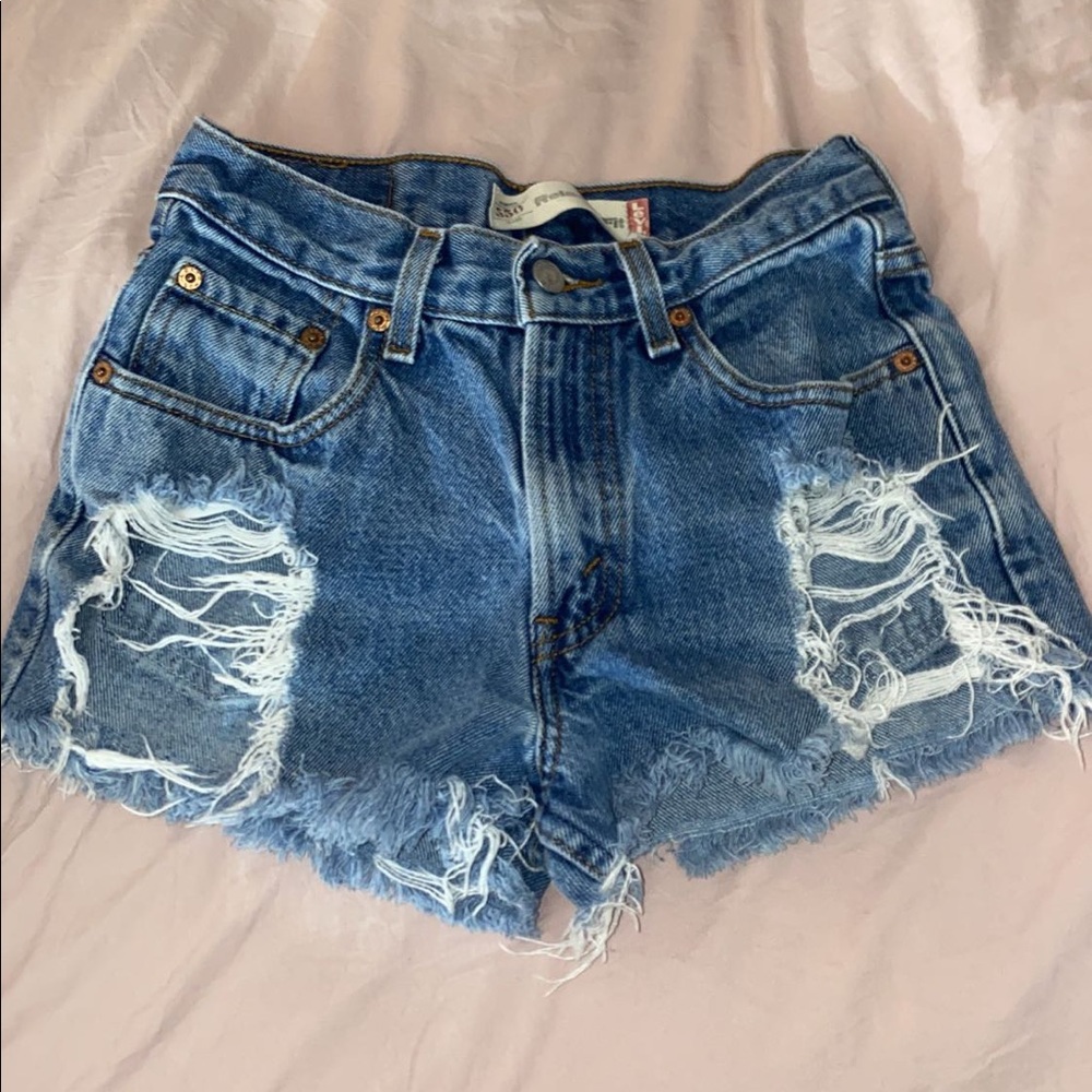Distressed Levi shorts